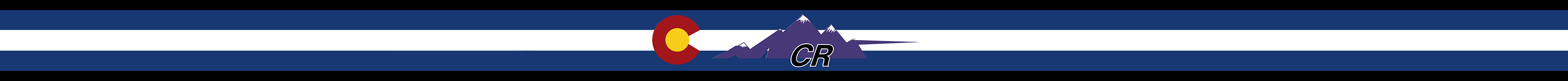 Tail flash graphic with Colorado flag symbol, mountains and the letters CR in front of them