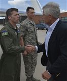 Maj. George and Secretary Hagel