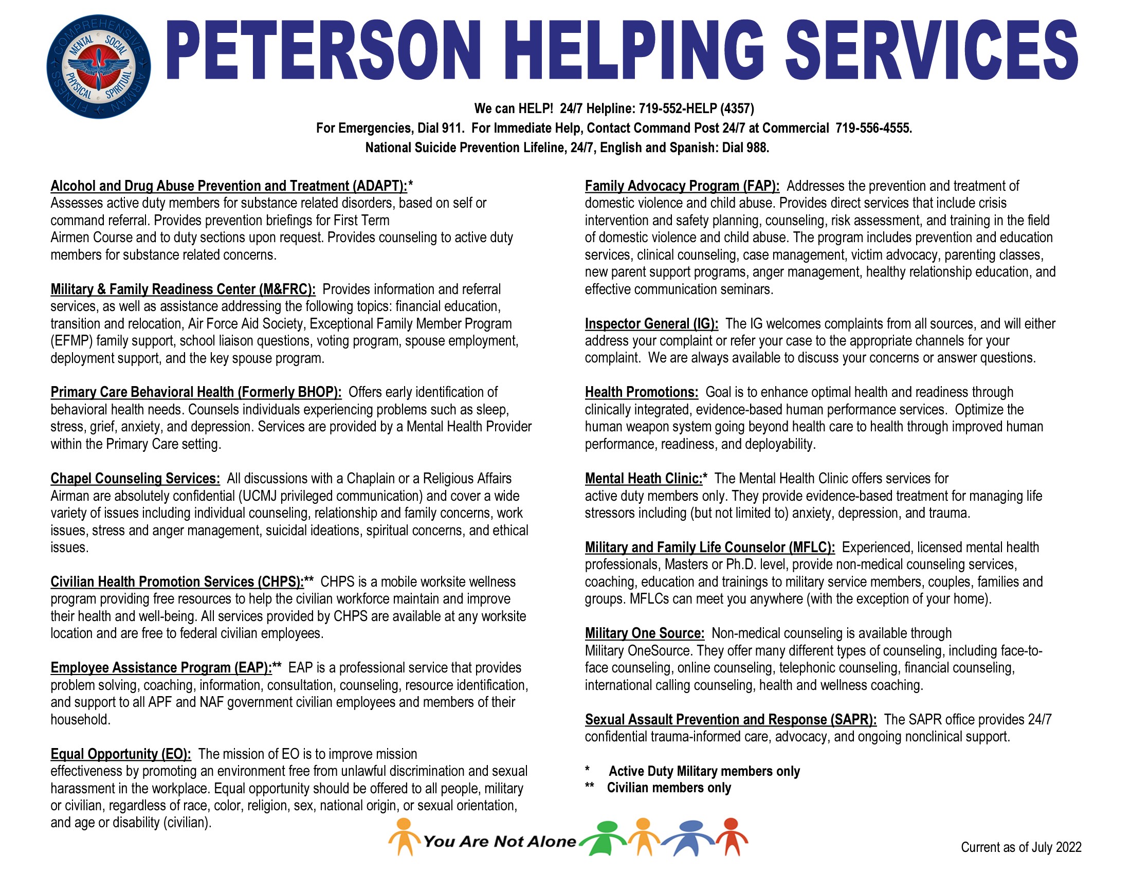 Peterson SFB Helping Agencies Matrix 2